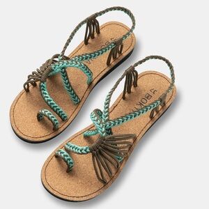 BOKYNA Sandals-SOULMATE – Turquoise- size 6